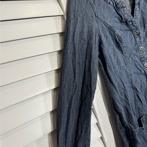 Boden Womens Denim Chambray Long Sleeve Button Down Dress w Front Pockets US 10L - Picture 4 of 7